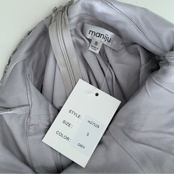 Maniju Lulus Savannah Days Short Sleeve Open Back Gown Maxi Dress Grey Gray New - Picture 13 of 16